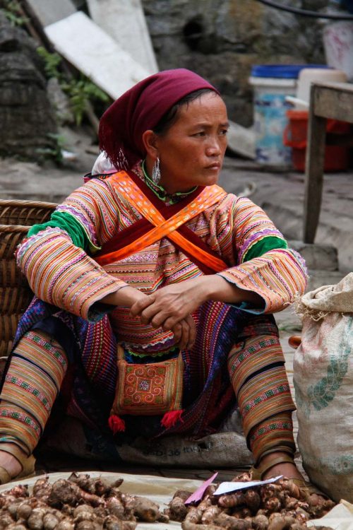 Manchettes brodées et jambes molletières